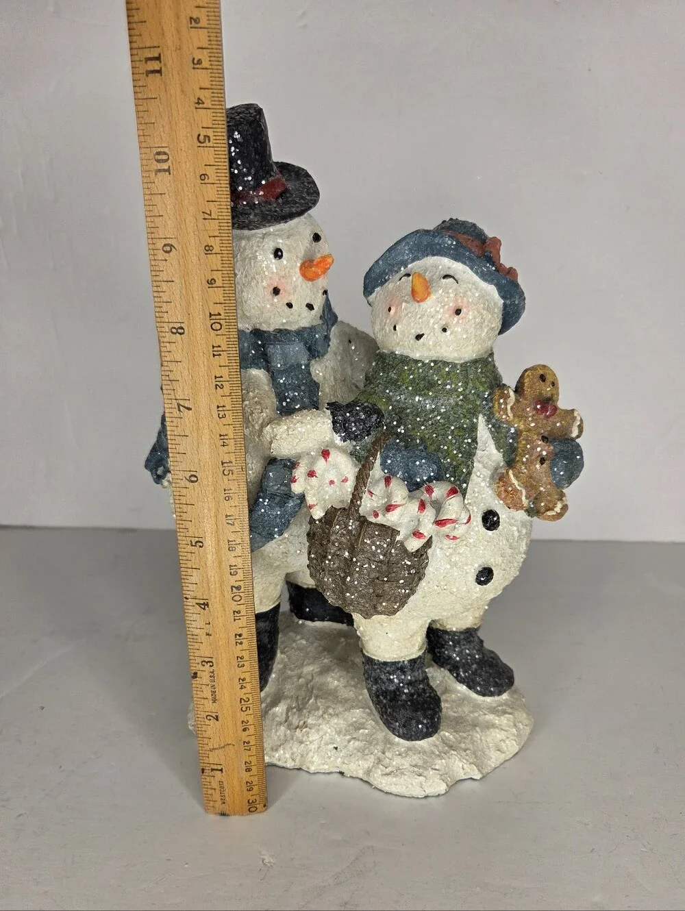 Snowman Couple In Love Holiday Figurine Set Mr And Mrs Christmas Gingerbread